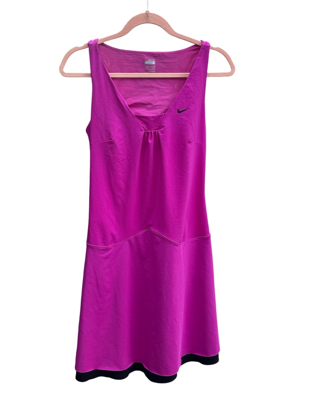Nike Fit Dry Serena Williams Pink  Magenta Sleeveless Tennis Dress Black Hem S